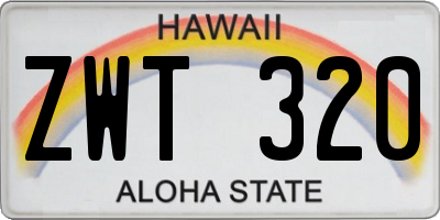 HI license plate ZWT320