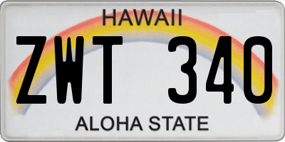 HI license plate ZWT340