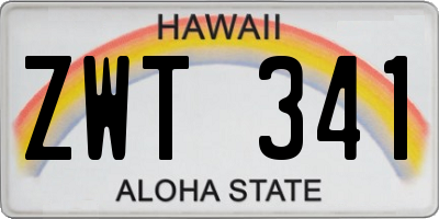 HI license plate ZWT341