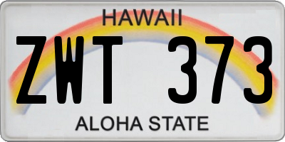 HI license plate ZWT373