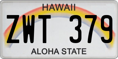 HI license plate ZWT379