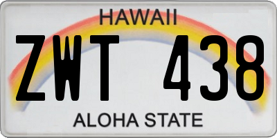 HI license plate ZWT438