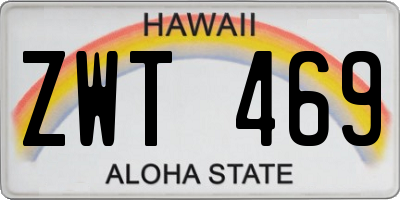 HI license plate ZWT469