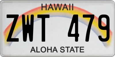 HI license plate ZWT479