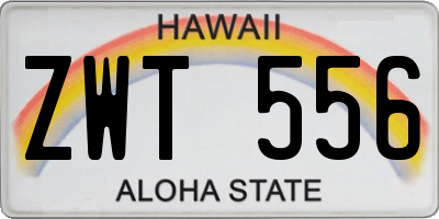 HI license plate ZWT556