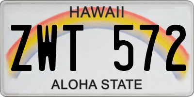 HI license plate ZWT572