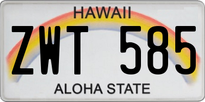 HI license plate ZWT585