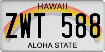 HI license plate ZWT588