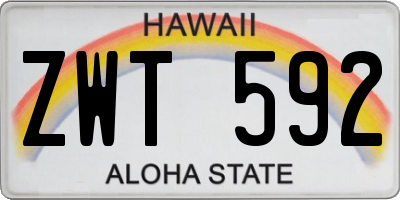 HI license plate ZWT592