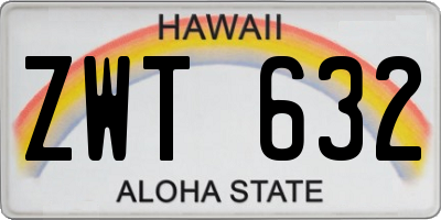 HI license plate ZWT632