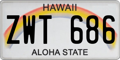 HI license plate ZWT686