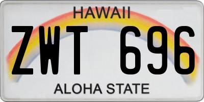 HI license plate ZWT696