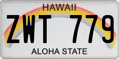 HI license plate ZWT779