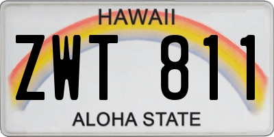 HI license plate ZWT811