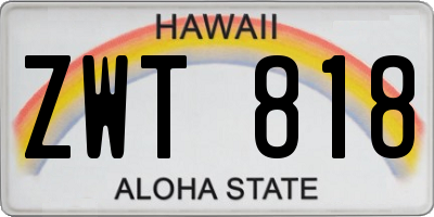HI license plate ZWT818