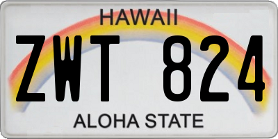 HI license plate ZWT824