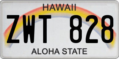 HI license plate ZWT828