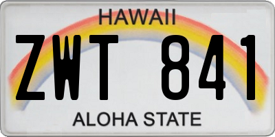 HI license plate ZWT841