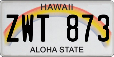 HI license plate ZWT873