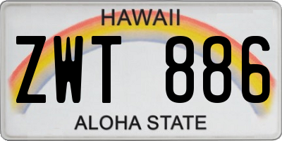 HI license plate ZWT886