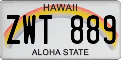 HI license plate ZWT889