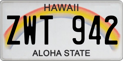 HI license plate ZWT942