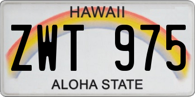HI license plate ZWT975