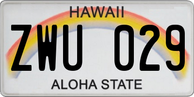 HI license plate ZWU029