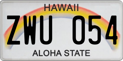 HI license plate ZWU054