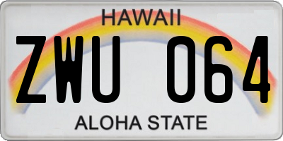 HI license plate ZWU064