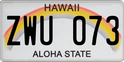 HI license plate ZWU073