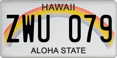 HI license plate ZWU079
