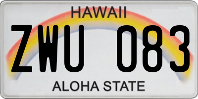 HI license plate ZWU083