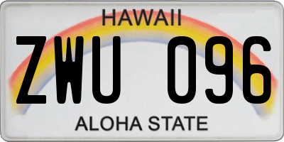 HI license plate ZWU096