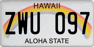 HI license plate ZWU097
