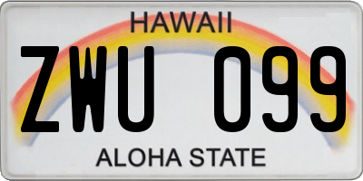 HI license plate ZWU099