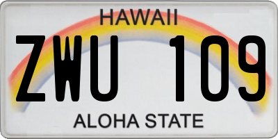 HI license plate ZWU109