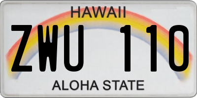HI license plate ZWU110