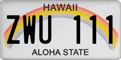 HI license plate ZWU111