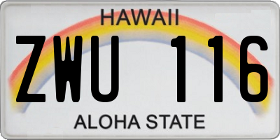 HI license plate ZWU116