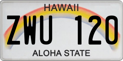 HI license plate ZWU120