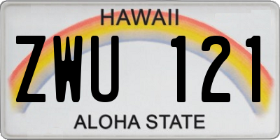 HI license plate ZWU121