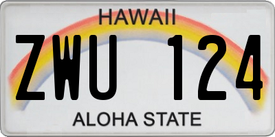 HI license plate ZWU124