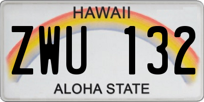 HI license plate ZWU132