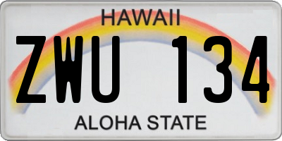 HI license plate ZWU134