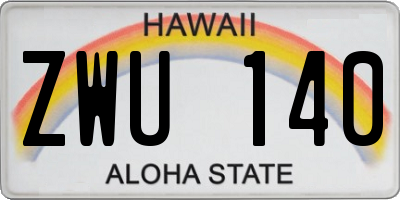 HI license plate ZWU140
