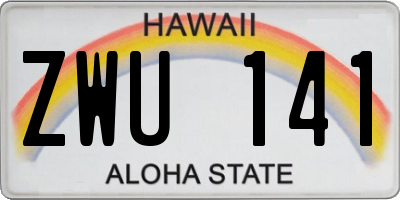 HI license plate ZWU141