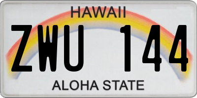 HI license plate ZWU144