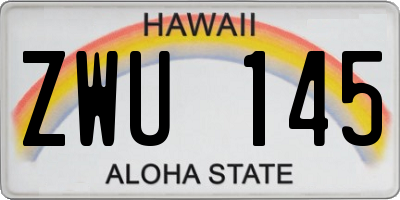 HI license plate ZWU145