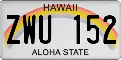 HI license plate ZWU152